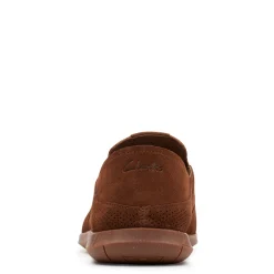 Slip-On Shoes*Clarks Men's , Flexway Easy Slip-On Dark Brown Suede