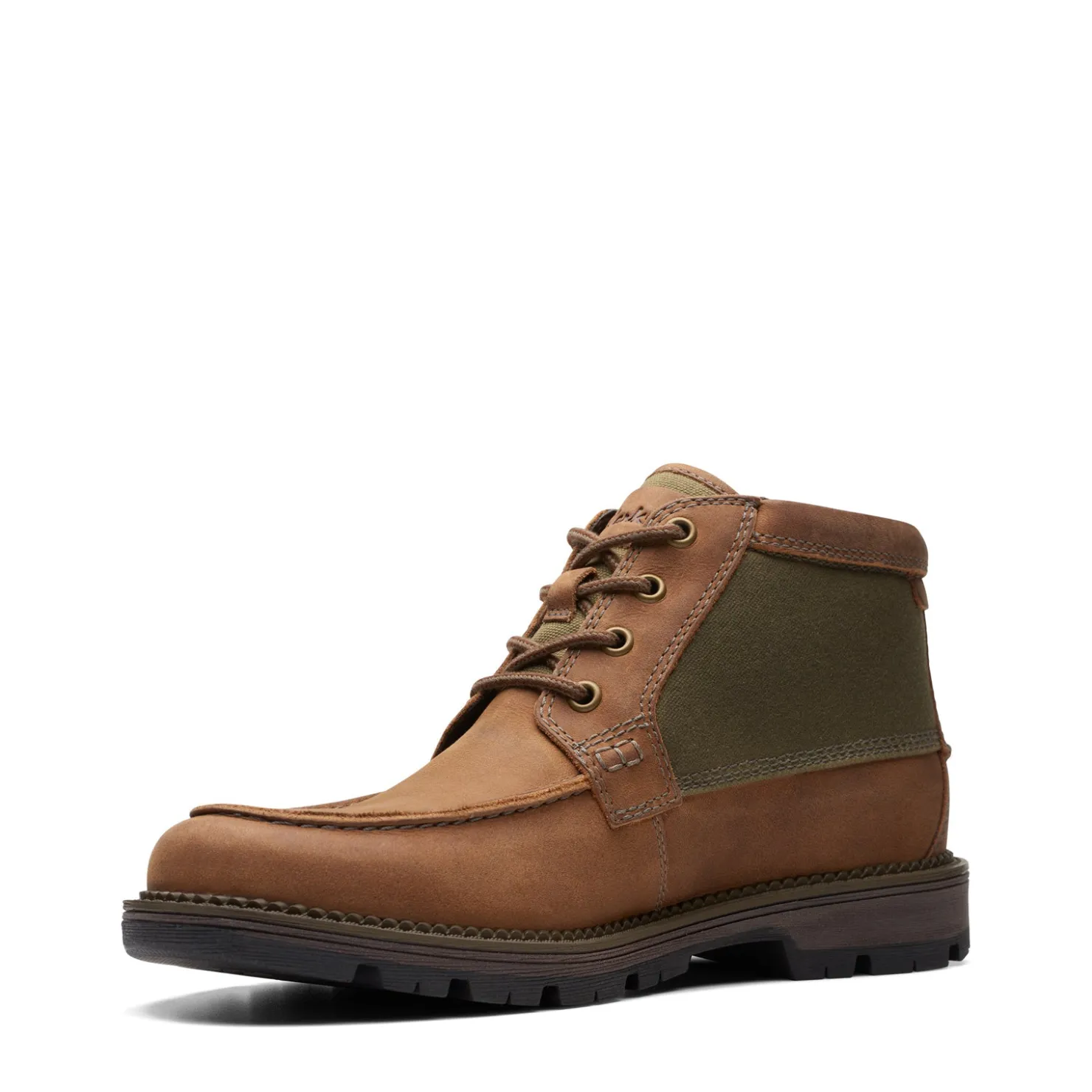 Boots*Clarks Men's , Maplewalk Moc Boot Tan Olive