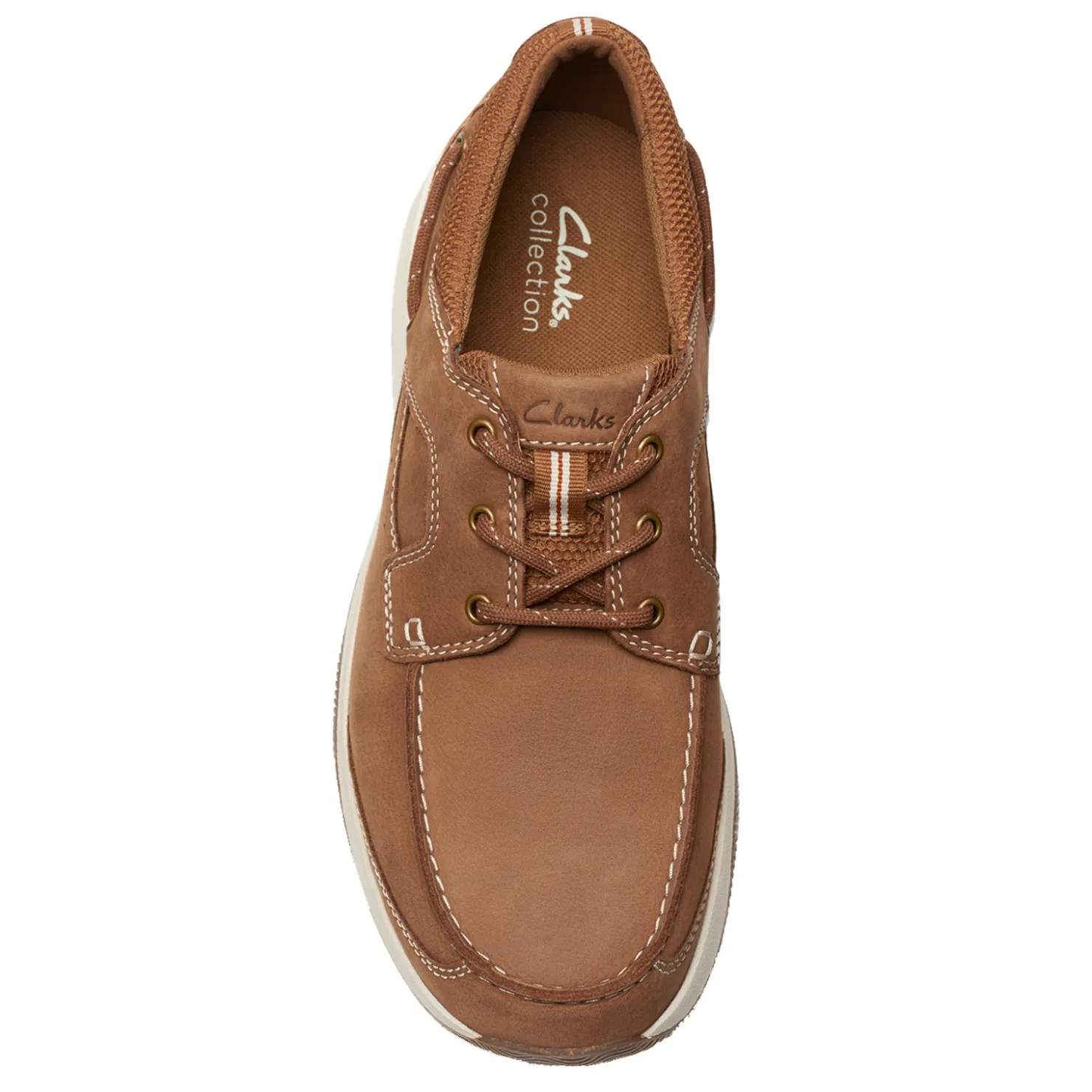 Boat Shoes*Clarks Men's , Sailview Lace Boat Shoe Light Tan Nubuck