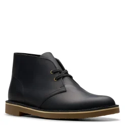 Boots*Clarks Men's , Shepton Chukka Boot Black Leather