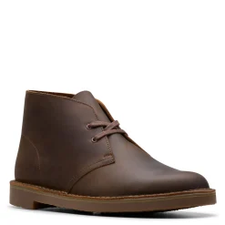 Boots*Clarks Men's , Shepton Chukka Boot Dark Brown Leather
