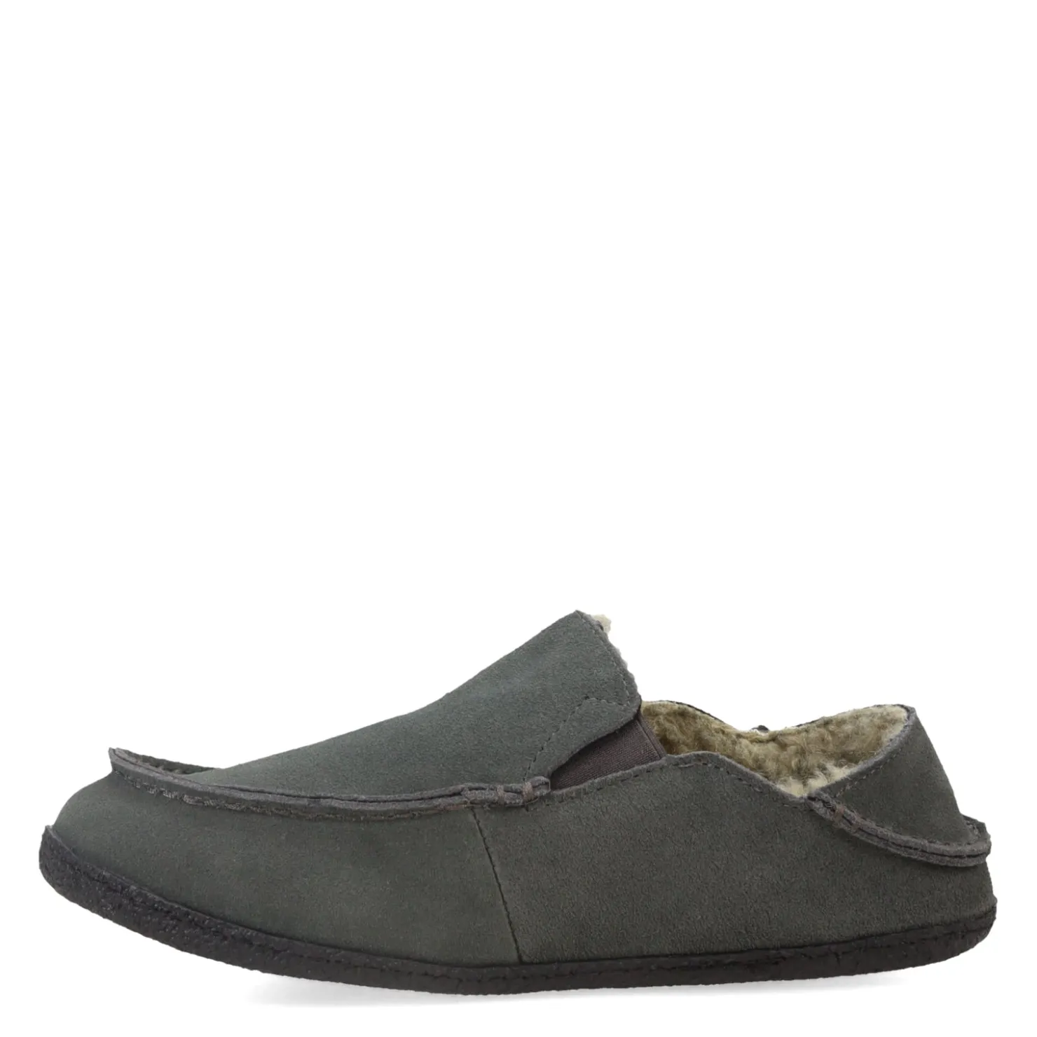 Slippers*Clarks Men's , Suede Slipper Grey