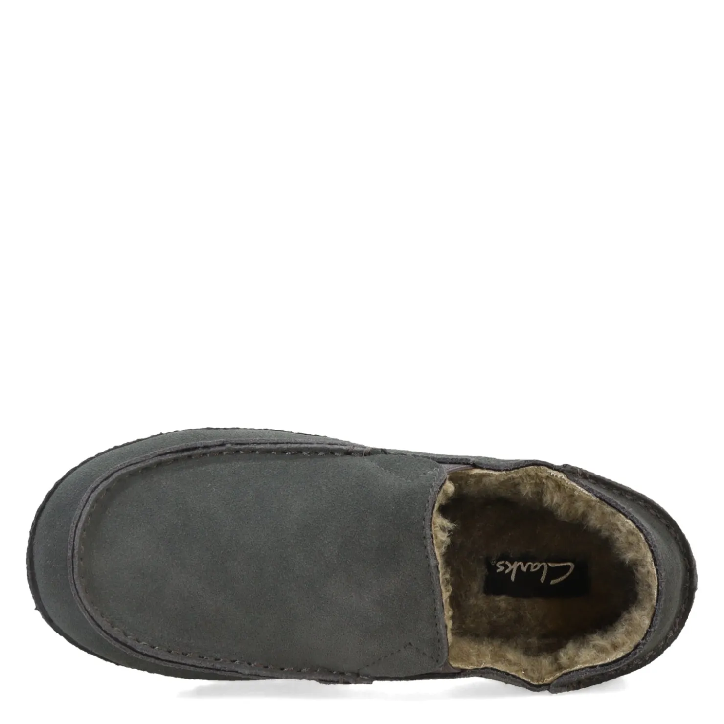 Slippers*Clarks Men's , Suede Slipper Grey