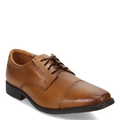 Dress*Clarks Men's , Tilden Cap Oxford Dark Tan Leather
