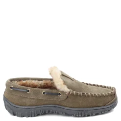 Slippers*Green Market Services Co Inc Men's Clarks, Venetian Moccasin Slipper Sage Green