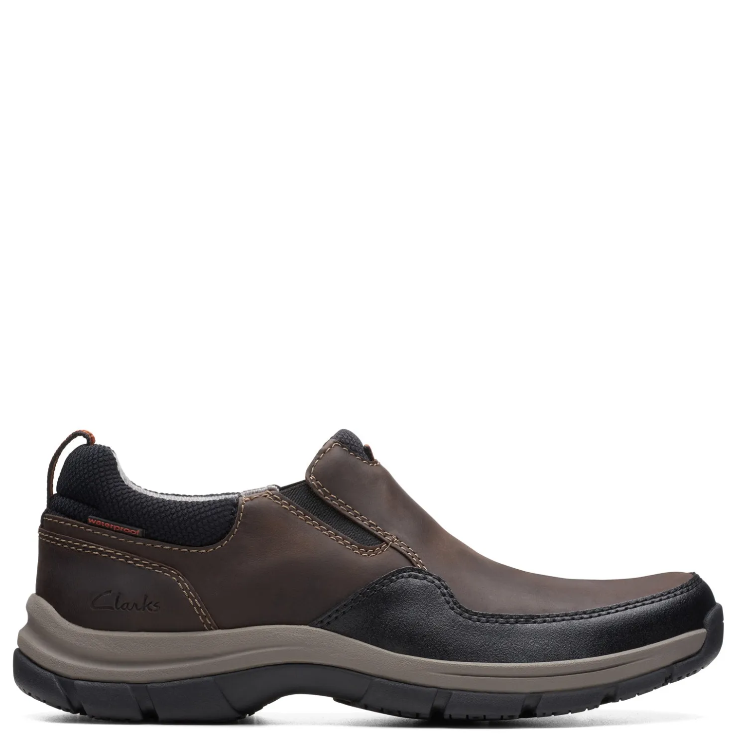 Loafers*Clarks Men's , Walpath Step Slip-On Dark Brown