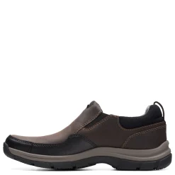 Loafers*Clarks Men's , Walpath Step Slip-On Dark Brown