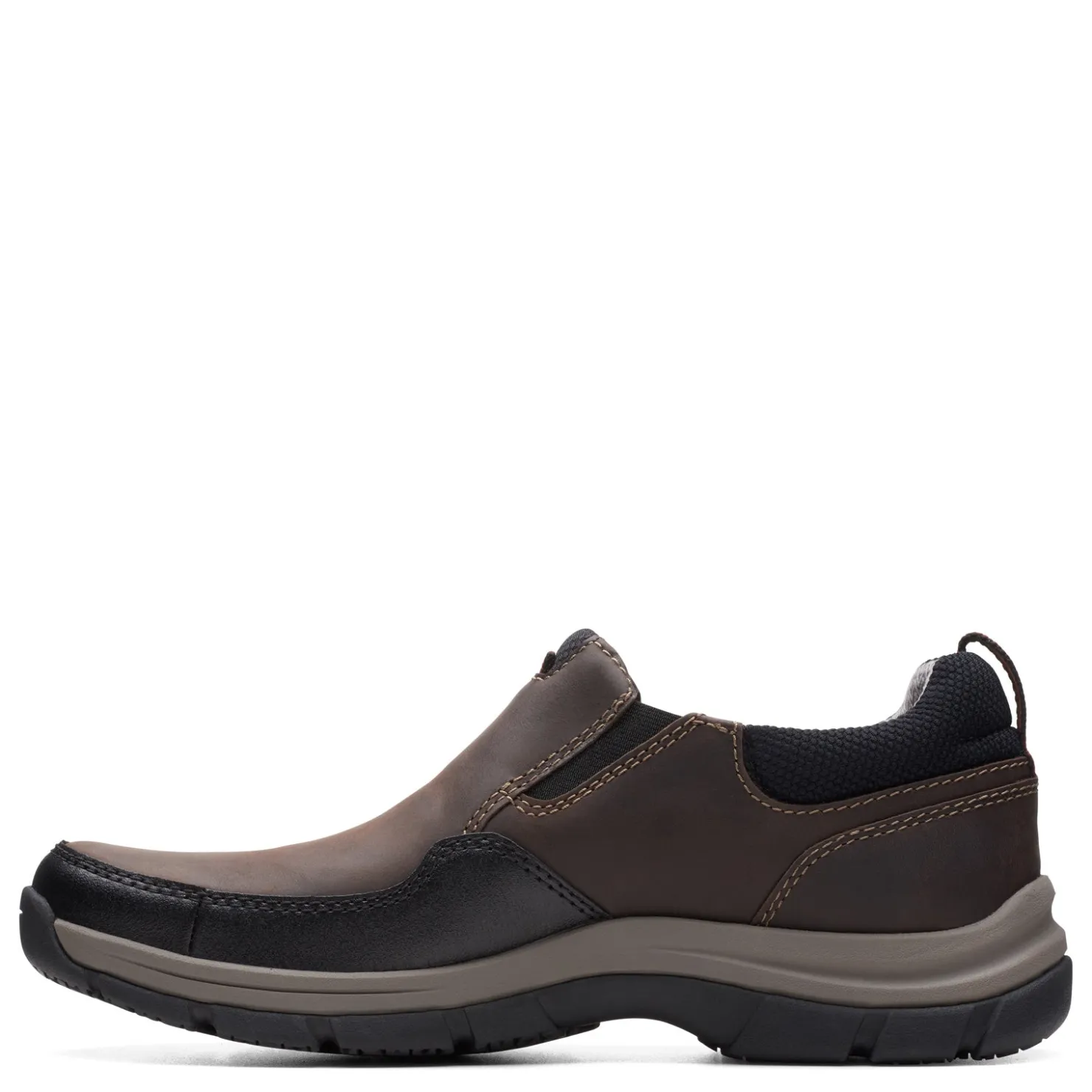 Loafers*Clarks Men's , Walpath Step Slip-On Dark Brown