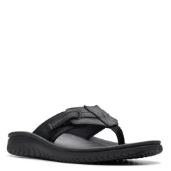 Sandals*Clarks Men's , Wesley Sun Sandal Black Leather
