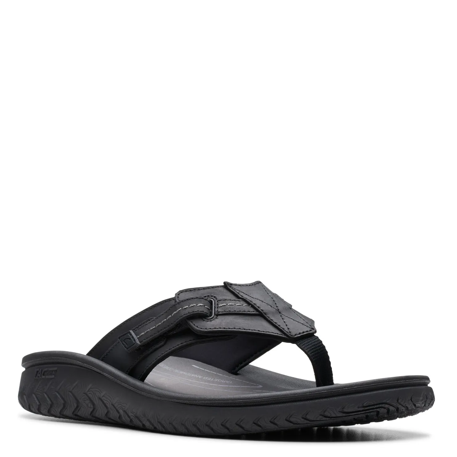 Sandals*Clarks Men's , Wesley Sun Sandal Black Leather
