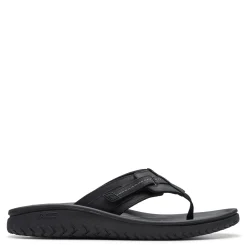 Sandals*Clarks Men's , Wesley Sun Sandal Black Leather
