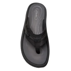 Sandals*Clarks Men's , Wesley Sun Sandal Black Leather