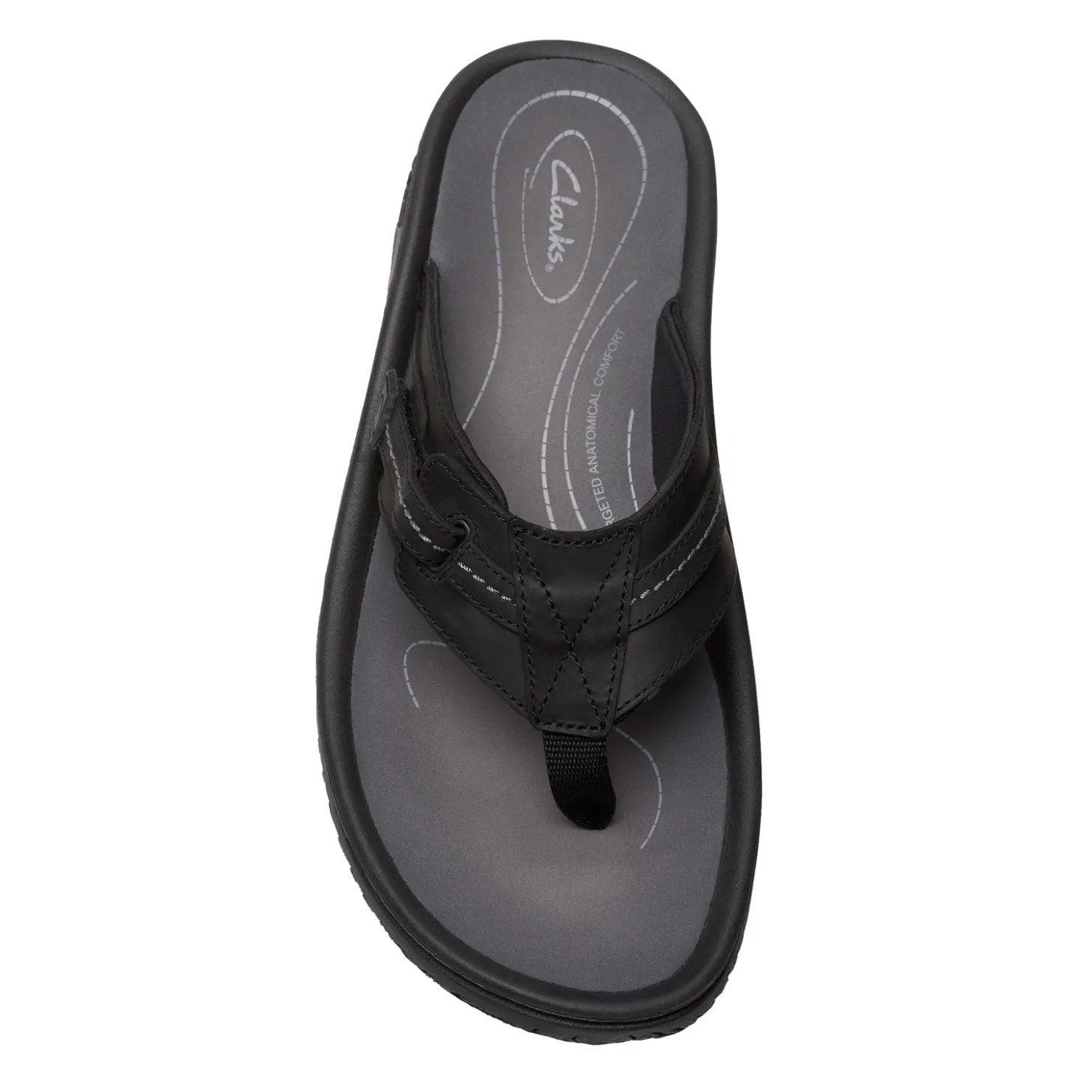 Sandals*Clarks Men's , Wesley Sun Sandal Black Leather