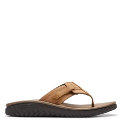 Sandals*Clarks Men's , Wesley Sun Sandal Tan Leather