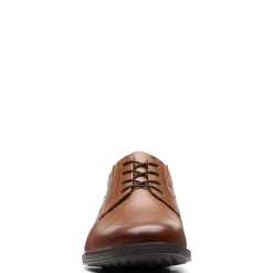 Dress*Clarks Men's , Whiddon Cap Toe Oxford Dark Tan Leather