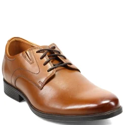 Dress*Clarks Men's , Whiddon Plain Toe Oxford Dark Tan Leather