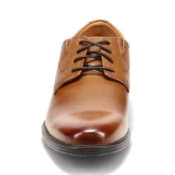 Dress*Clarks Men's , Whiddon Plain Toe Oxford Dark Tan Leather