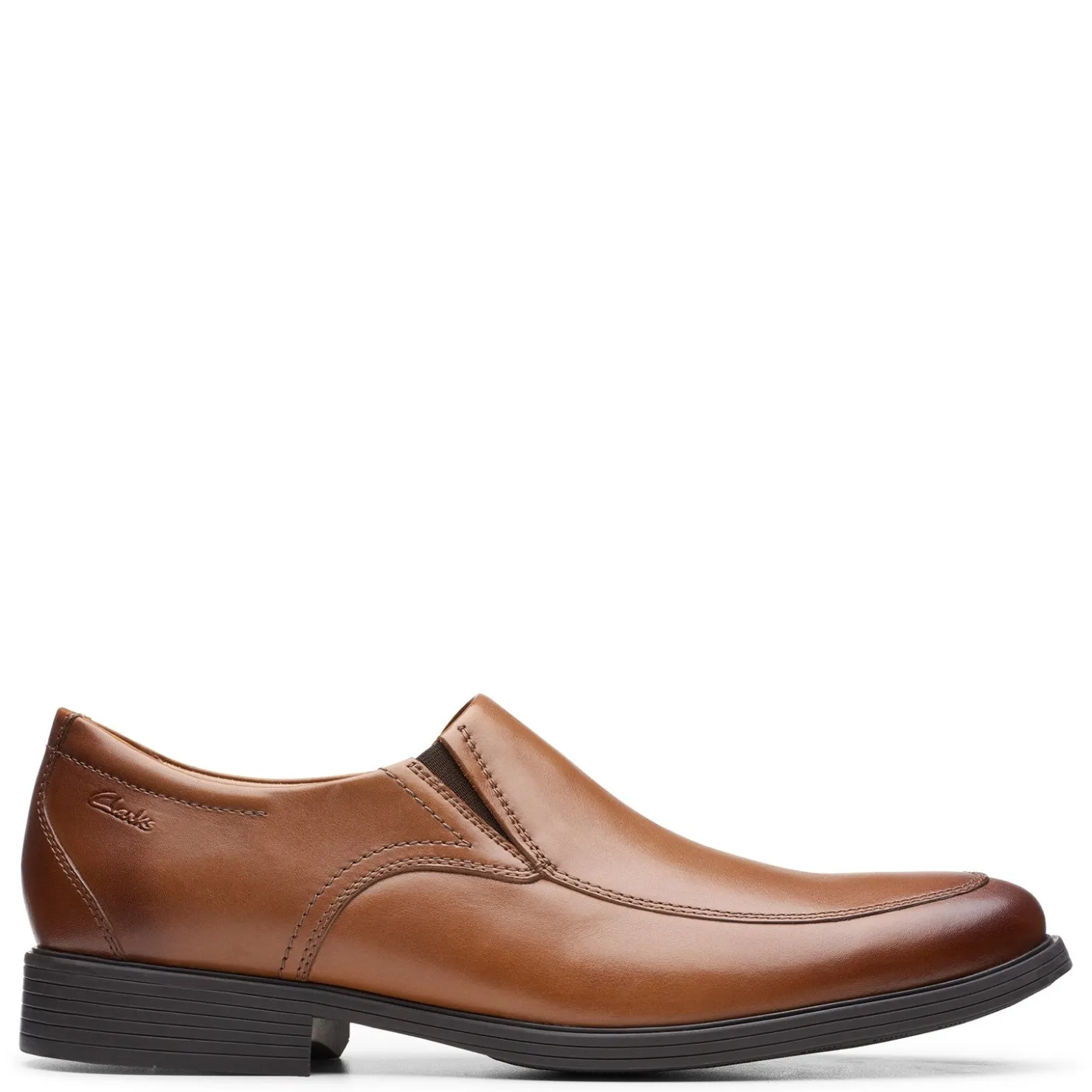 Dress*Clarks Men's , Whiddon Step Loafer Dark Tan Leather