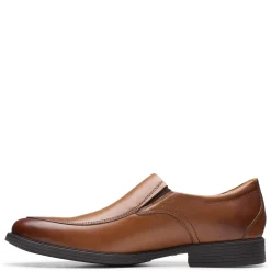 Dress*Clarks Men's , Whiddon Step Loafer Dark Tan Leather