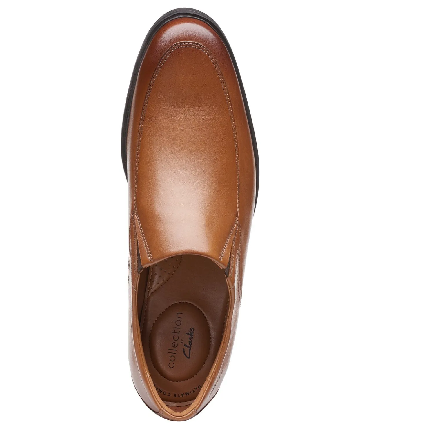 Dress*Clarks Men's , Whiddon Step Loafer Dark Tan Leather