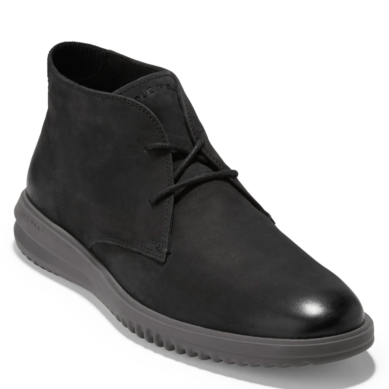 Boots*Cole Haan Men's , Grand+ Chukka Boot Black Nubuck/Black