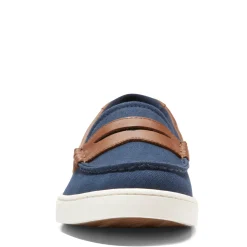 Loafers*Cole Haan Men's , Nantucket Penny Loafer Navy Blazer Canvas/Ch British Tan/Ivory