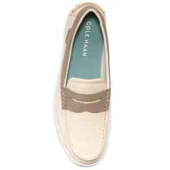 Loafers*Cole Haan Men's , Nantucket Penny Loafer Natural Canvas/Ch Dark Latte/Ivory