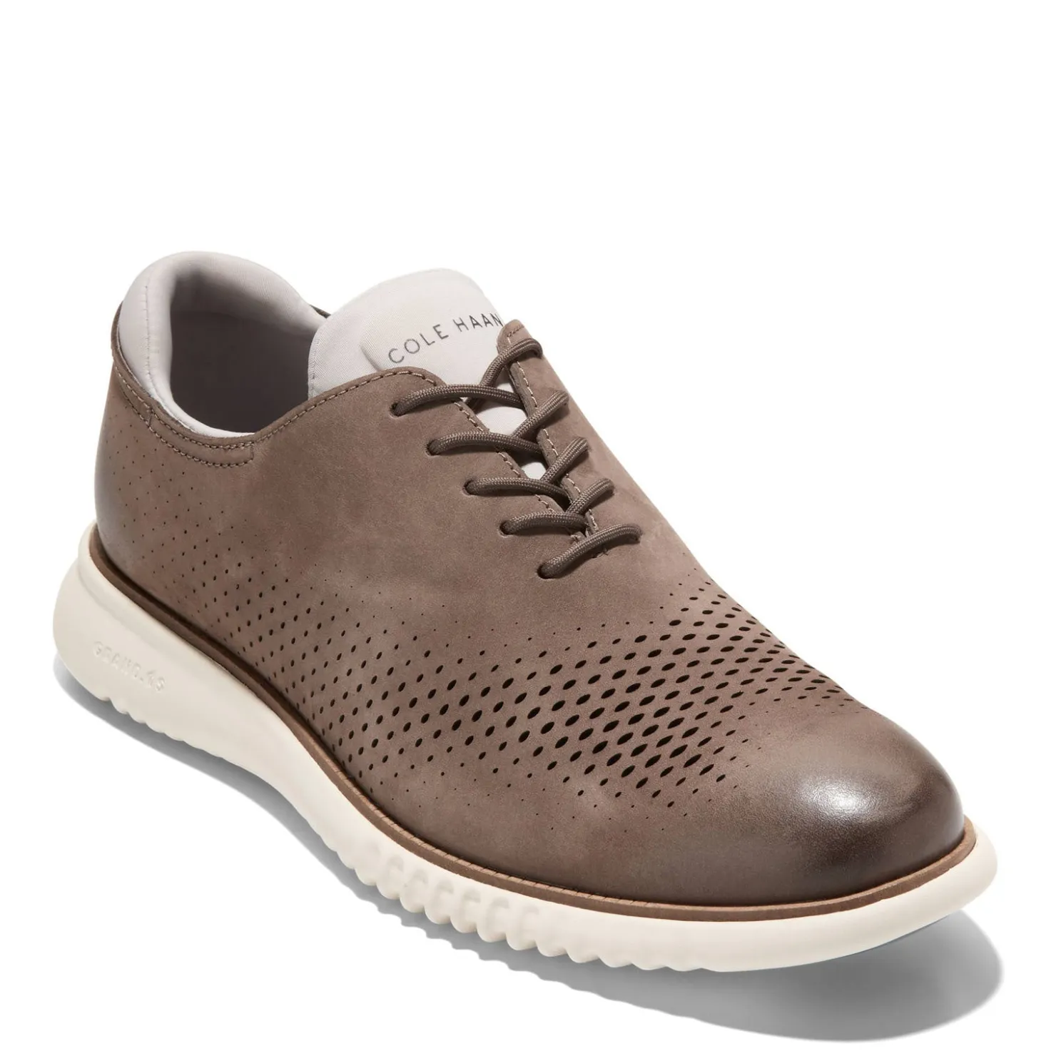 Oxfords*Cole Haan Men's , 2.ZEROGRAND Laser Oxford Truffle/Ivory Nubuck Upper