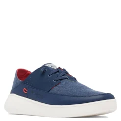 Boat Shoes*Columbia Men's , Boatside Relaxed PFG Slip-On Shoe Collegiate Navy Sunset Red
