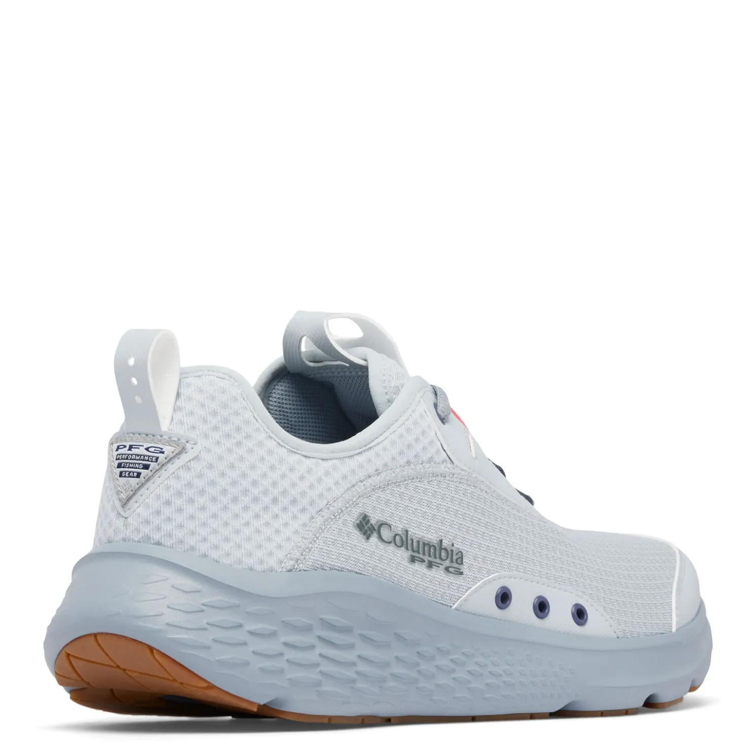 Boat Shoes*Columbia Men's , PFG Castback Fishing Sneaker - Wide Width Cirrus Grey Sunset Red