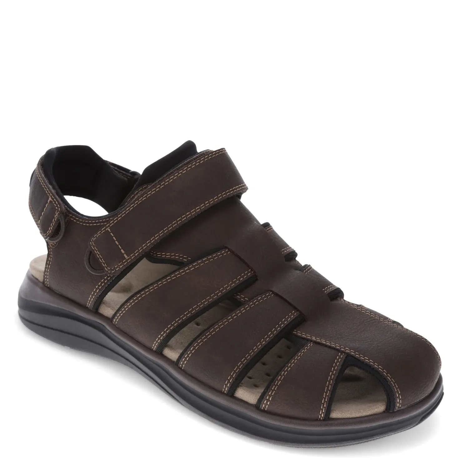 Sandals*Dockers Men's , Byrd Sandal Dark Brown Black