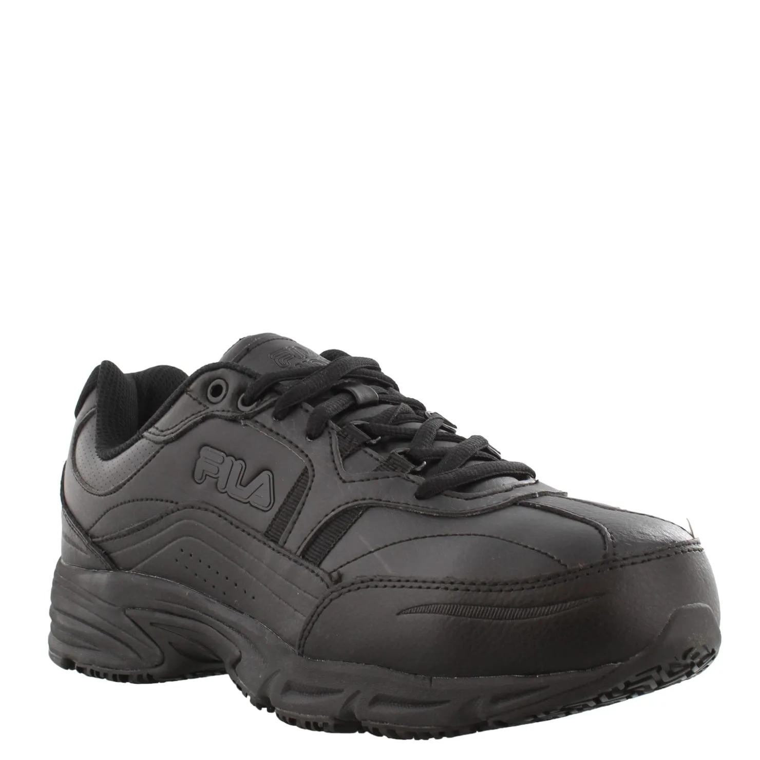 Sneakers & Athletics*Fila Men's , Memory Workshift Slip Resistant Composite Toe Shoe Black/Black/Black