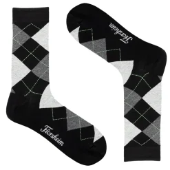 Socks*Florsheim Men's , Argyle Crew Dress Socks Black