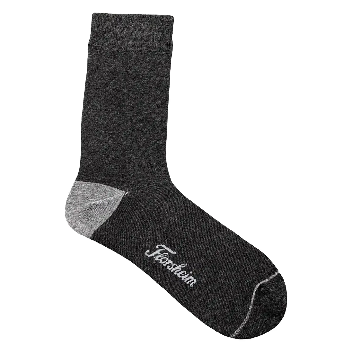 Socks*Florsheim Men's , Bamboo Flat Crew Dress Socks - One Pair Charcoal