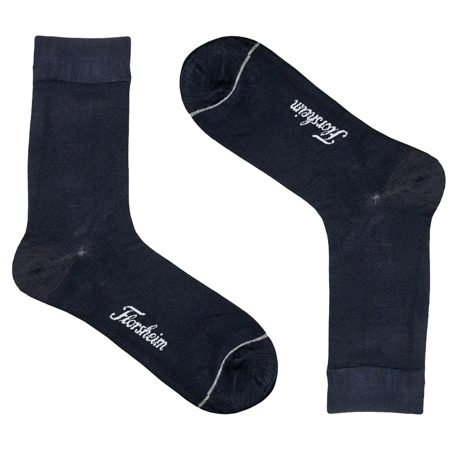 Socks*Florsheim Men's , Bamboo Flat Crew Dress Socks - One Pair Navy