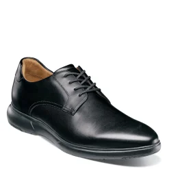 Dress*Florsheim Men's , Dash Plain Toe Oxford Black Smooth W/Black Sole