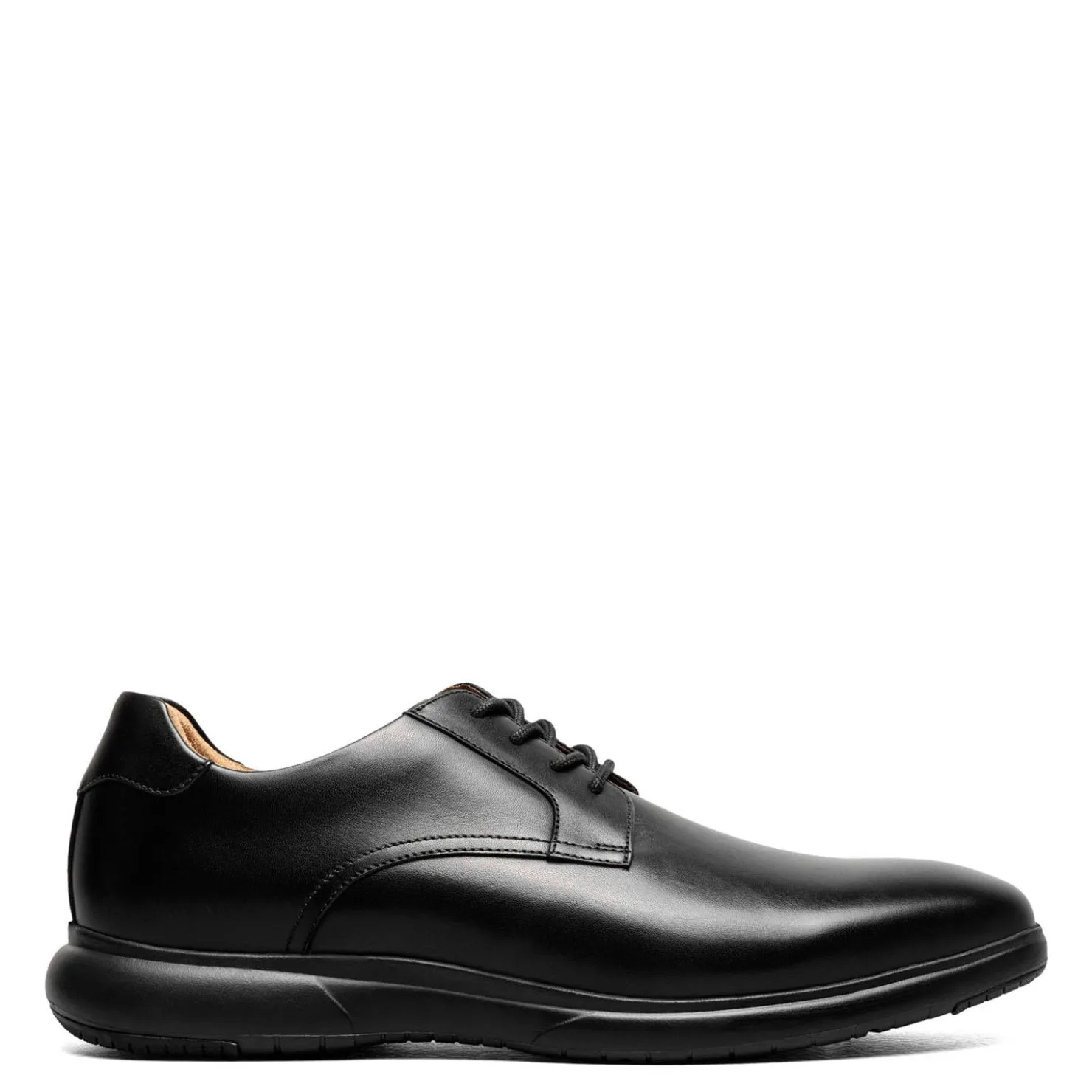 Dress*Florsheim Men's , Dash Plain Toe Oxford Black Smooth W/Black Sole