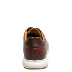 Dress*Florsheim Men's , Dash Plain Toe Oxford Cognac Brown Smooth W/White Sole
