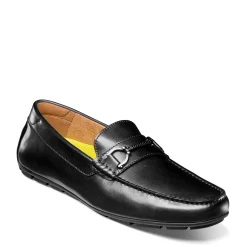 Loafers*Florsheim Men's , Motor Moc Toe Bit Driver Black Smooth