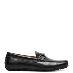 Loafers*Florsheim Men's , Motor Moc Toe Bit Driver Black Smooth