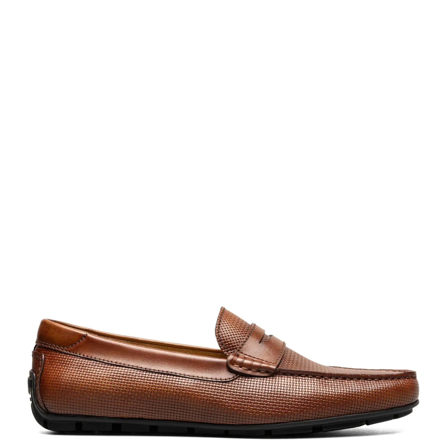 Dress*Florsheim Men's , Motor Moc Toe Penny Driver Cognac Weave Print