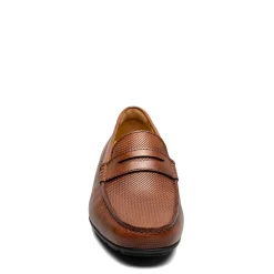 Dress*Florsheim Men's , Motor Moc Toe Penny Driver Cognac Weave Print
