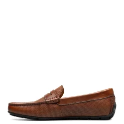 Dress*Florsheim Men's , Motor Moc Toe Penny Driver Cognac Weave Print