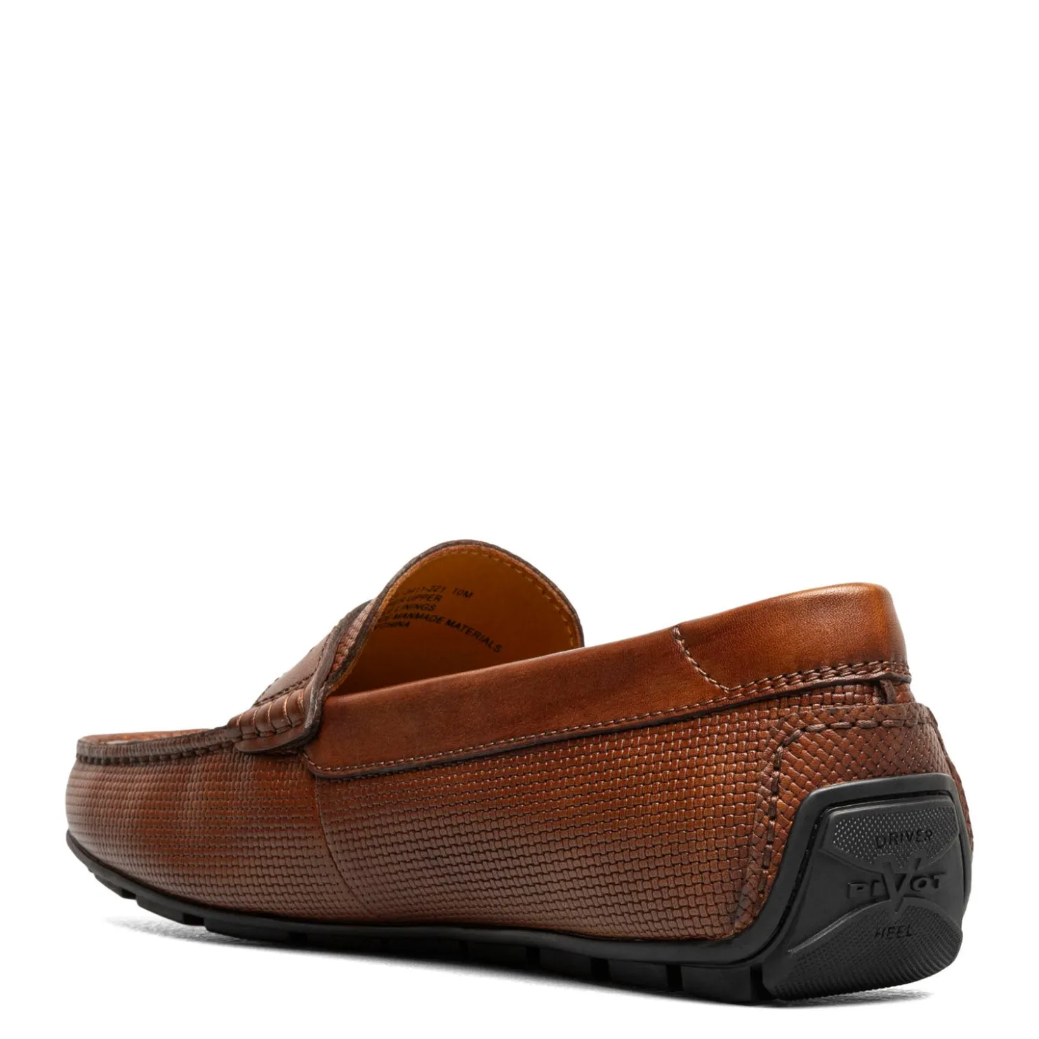 Dress*Florsheim Men's , Motor Moc Toe Penny Driver Cognac Weave Print