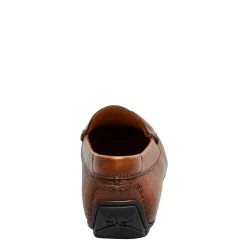 Dress*Florsheim Men's , Motor Moc Toe Penny Driver Cognac Weave Print