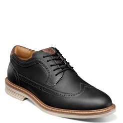 Dress*Florsheim Men's , Norwalk Wingtip Oxford Black Crazy Horse