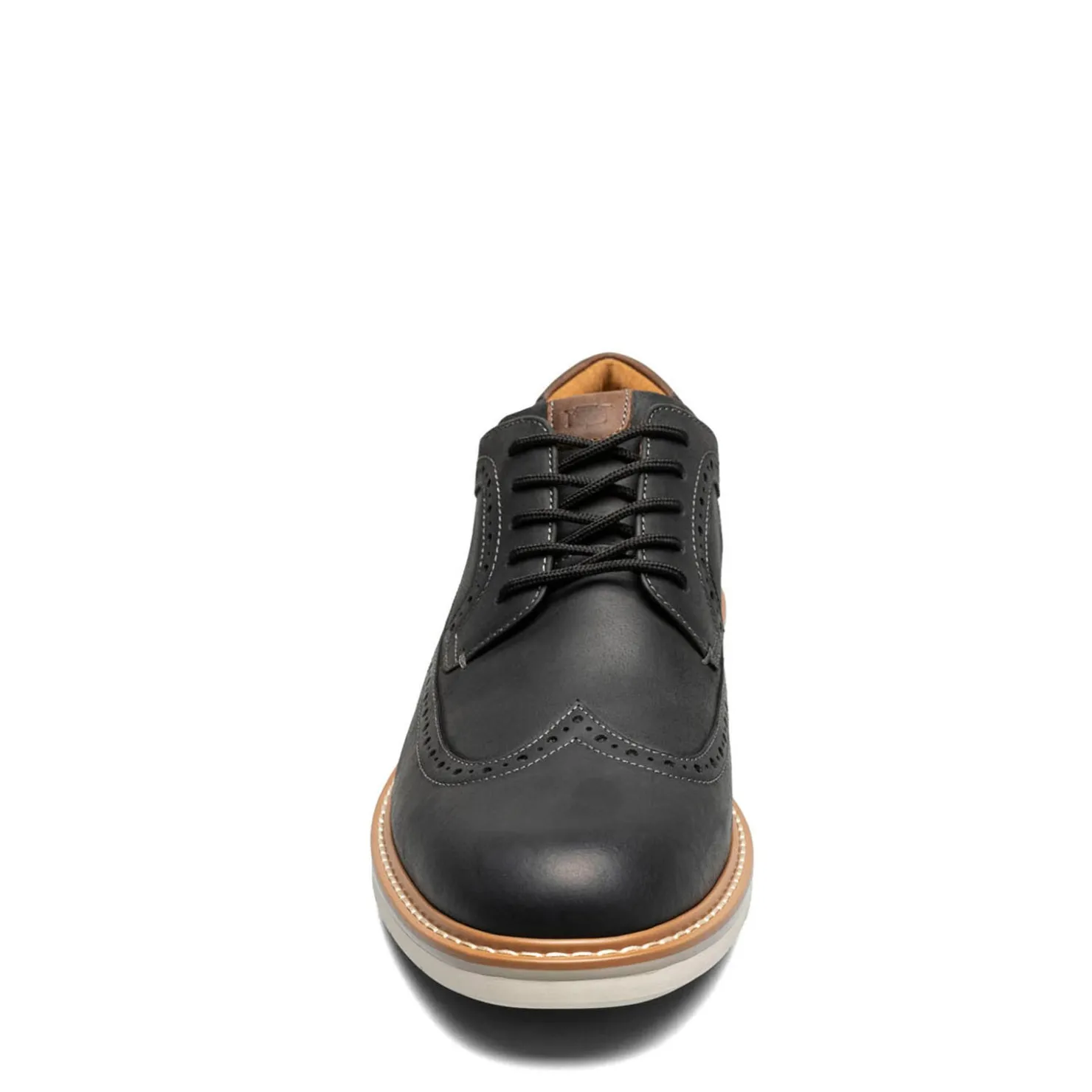 Dress*Florsheim Men's , Norwalk Wingtip Oxford Black Crazy Horse
