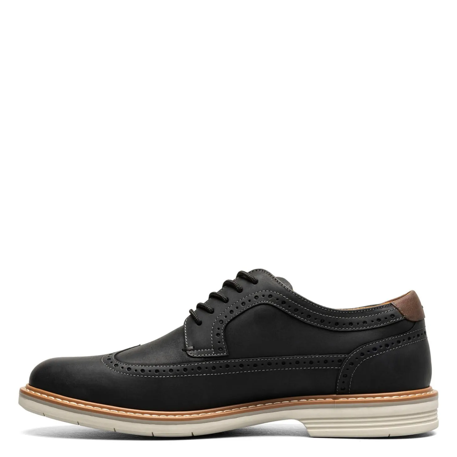 Dress*Florsheim Men's , Norwalk Wingtip Oxford Black Crazy Horse