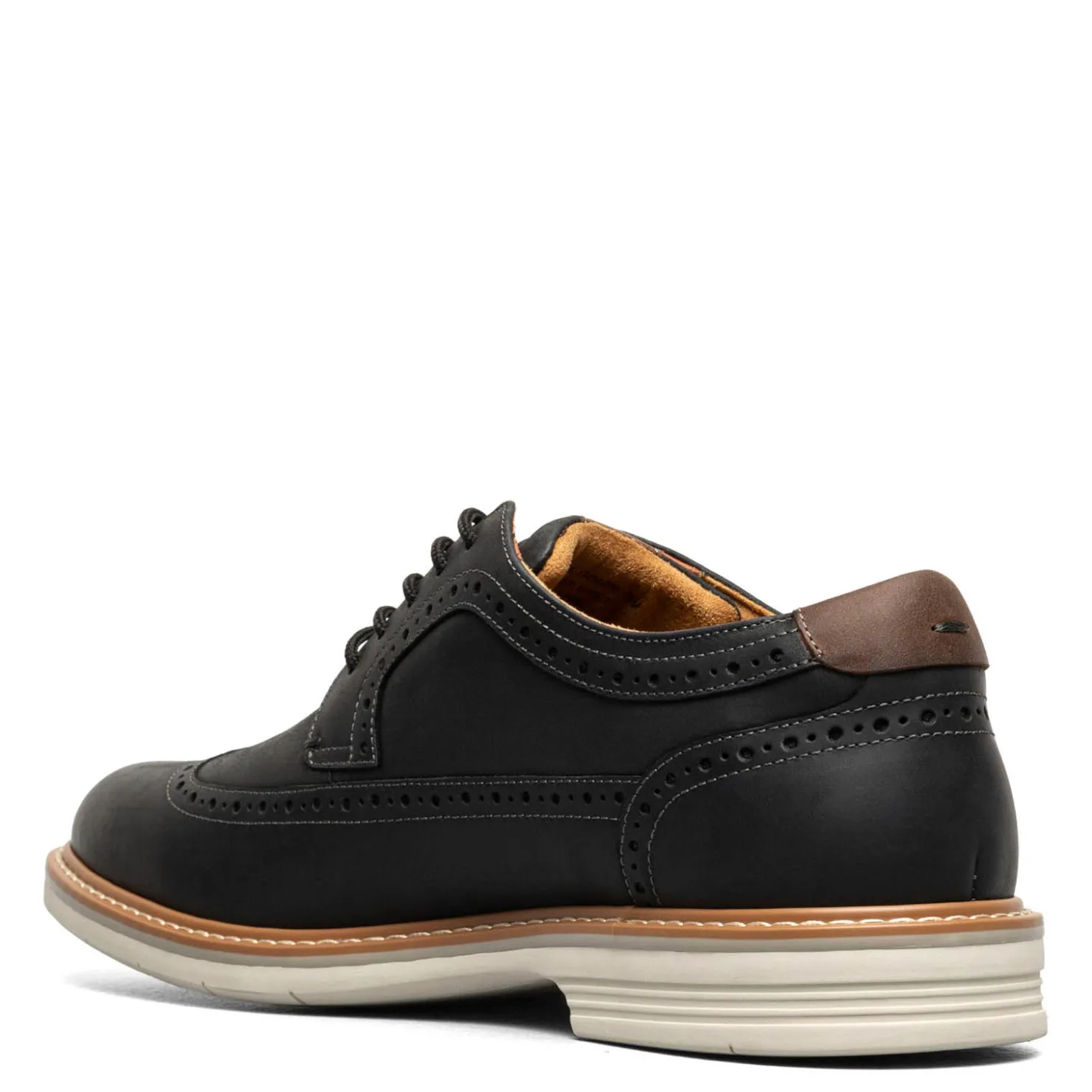 Dress*Florsheim Men's , Norwalk Wingtip Oxford Black Crazy Horse