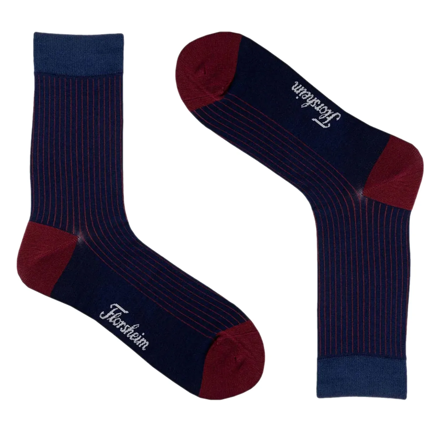 Socks*Florsheim Men's , Ribbed Crew Dress Socks Navy